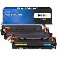 PrintAbout Toner compatible pour Canon 067H BK/C/M/Y - 4 couleurs - Grande capacité - Multipack