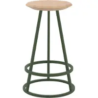 Harto Gustave Tabouret Natural ash wood | Ash-green metal | 65 cm