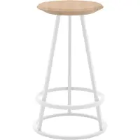 Harto Gustave Tabouret Natural Oak | Iridescent White | 65 cm