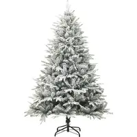 vidaXL Sapin de Noël artificiel à flocons de neige Vert 210 cm PVC/PE