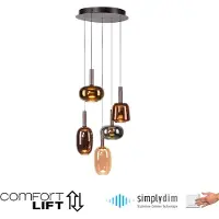 Paul Neuhaus Lampe suspendue joyeuse Irides Ronde à 6 lumières
