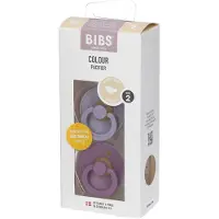 BIBS Colour Size 2: Anatomical 6+ months tétine Fossil Grey / Mauve 2 pcs