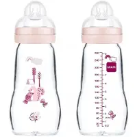 Mam Feel Good Baby biberon en verre 260ml 0 mois et + 260 ml Bouteilles