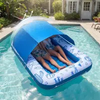Vevor Matelas Gonflable Piscine avec Pare-solaire UPF 50+
