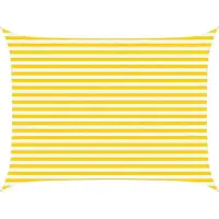 vidaXL Voile D'ombre Jaune Et Blanc 4 × 3 M 100 % Polyester Oxford