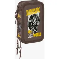 Jurassic World 12.5x19.5x5.5 Cm Triple Pencil Case Marron Homme