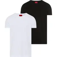 HUGO T-Shirt 'Round' noir / blanc