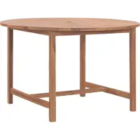The Living Store Table à manger de jardin Ø110x75 cm teck massif