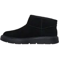 SKECHERS Slip-Ins Keep Street - Cozy Mini Enkellaarsjes Plat - Zwart - Maat 40