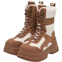 Buffalo Bottines à lacets 'Fusion' écru / cognac