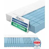 AM Qualitätsmatratzen | Matelas Premium 7 zones en mousse froide 90x200 cm | Souple (H2) | Matelas ergonomique en RG60 | 19 cm d'épaisseur | Fabriqué en Allemagne | 90 x 200 cm