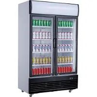 CombiSteel Réfrigérateur à 2 portes vitrées, 1000 L
