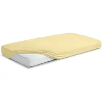 Matex Drap-housse - - FROTTE PREMIUM - 190 x 210 cm - Bonnet 20 cm - Jaune
