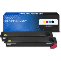 PrintAbout Toner compatible pour Kyocera TK-5195K/C/M/Y - 4 couleurs - Multipack