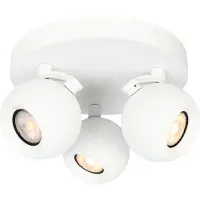 ITALUX Plafonnier rond blanc Ø22cm trois spots mobiles pour salon cuisine 3xGU10 10W LAFIN