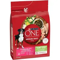 Purina ONE 12370117, Adulte, Toutes races, Grand (26 à 44 kg), Moyen (11 à 25 kg), Riz, Dinde, 2,5 kg