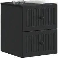 vidaXL Cabinet de chevet mural avec tiroir Noir 33 x 34,5 x 40 cm