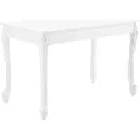 En.casa Table de salle à manger pour 4 personnes Table de cuisine de style rustique blanche Table de salle à manger MDF 76x116x66cm []