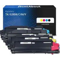 PrintAbout Toner compatible pour Kyocera TK-5280K/C/M/Y - 4 couleurs - Multipack