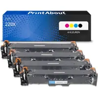 PrintAbout Toner compatible pour HP 220X (W2200/01/02/03X) - 4 couleurs - Grande capacité - Multipack