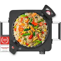 First Plaque de cuisson infrarouge | Plaque de cuisson portable avec poignées, 1500 watts | Grillades, jardin, extérieur, intérieur *