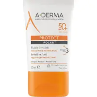 A-Derma PROTECT Fluide solaire visage invisible POCKET - SPF50+ 30 ml Émulsion
