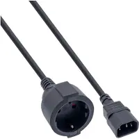 InLine 16659L câble électrique Noir 2 m Prise d'alimentation type F Coupleur C14