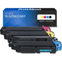 PrintAbout Toner compatible pour Kyocera TK-5270K/C/M/Y - Noir + 3 couleurs - Multipack