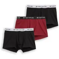 Tom Tailor Boxers bordeaux / noir / blanc