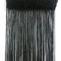 INF Rideau De Porte À Fils Et Franges Pour Fenêtre, Séparateur De Pièce 100x200 Cm Le Noir