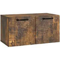 vidaXL Meuble TV mural en chêne fumé 59,5 x 31 x 30 cm