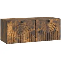 vidaXL Meuble TV mural en chêne fumé 78,5 x 31 x 30 cm