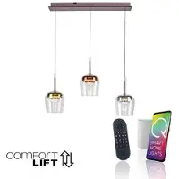 Paul Neuhaus Lampe suspendue LED Q-KON, 3 bras, multicolore, domotique, ZigBee, 2700–5000 K, référence 2742-70