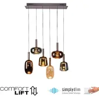 Paul Neuhaus Lampe suspendue joyeuse Irides 6 lumières droites