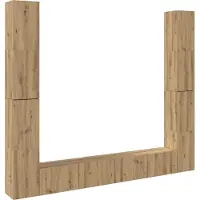 vidaXL Armoires murales TV 6 pcs. Chêne Artisan Matériaux dérivés du bois