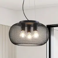 LumenXL Lampe suspendue industrielle noire, 3 lumières - Cerise