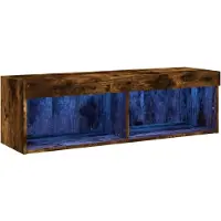 vidaXL Armoire TV avec lampes LED chêne fumé 100x30x30 cm