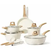 Bavary Ensemble de casseroles 14 pièces en aluminium forgé antiadhésif sans PFAS pour induction