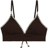 We fashion Hauts de bikini brun foncé / blanc