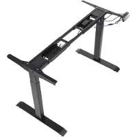 Stema Piètement de table ou de bureau électrique PRATO 04-2T, 2 moteurs, réglage électrique de la hauteur, longueur réglable, pied à 2 segments, noir