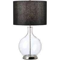 Elstead Lighting Lampe de table avec abat-jour Orb noir et argent, 1xE27x60W, verre, dimensions : 67x36x36 cm, IP20, Elstead