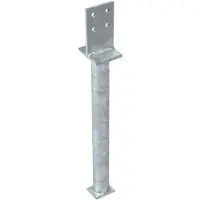 GAH Alberts Support poteau 130x500x80x90mm Acier brut, galvanisé à chaud