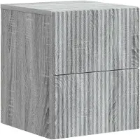 vidaXL Cabinet de chevet mural Sonoma gris 33 x 34,5 x 40 cm