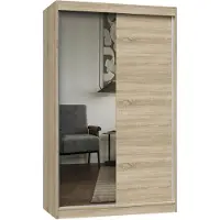 Top E Shop Armoire 120 cm avec miroir RANNO 7 - oak sonoma