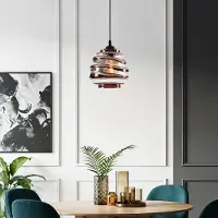 LumenXL Suspension avec verre ondulé et détails en bronze - Mace