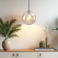 LumenXL Suspension contemporaine en verre cognac avec renflement - Hades