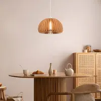LumenXL Suspension ronde en bois - Ikoma