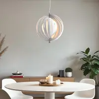 LumenXL Suspension design en métal blanc, 1 lumière - Luana