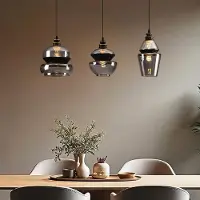 LumenXL Suspension avec verre fumé 3 lumières - Sofie