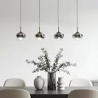 LumenXL Suspension noire en verre fumé avec dégradé et LED dimmables 3 niveaux - Amina